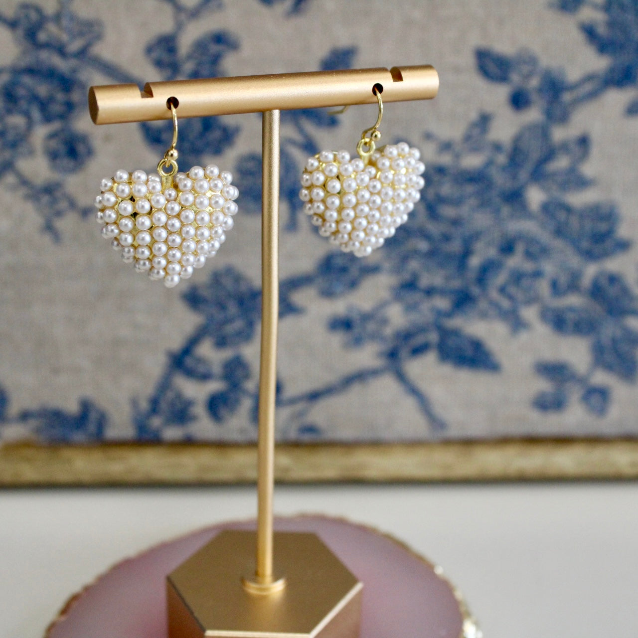 Pearl Heart Earrings