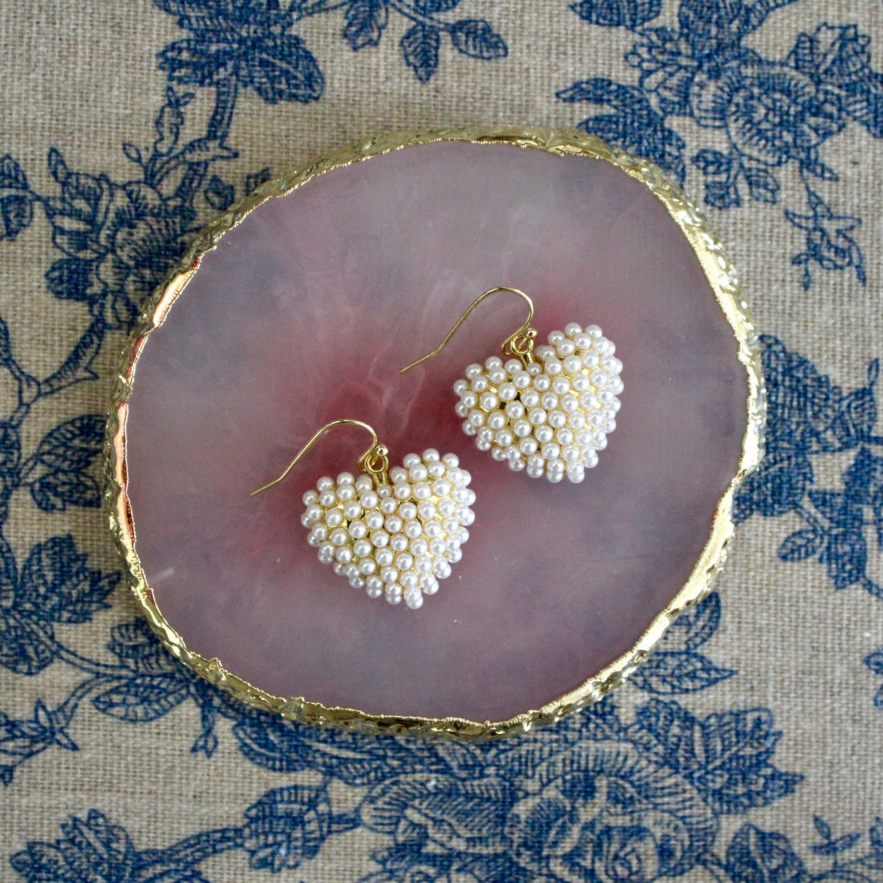 Pearl Heart Earrings