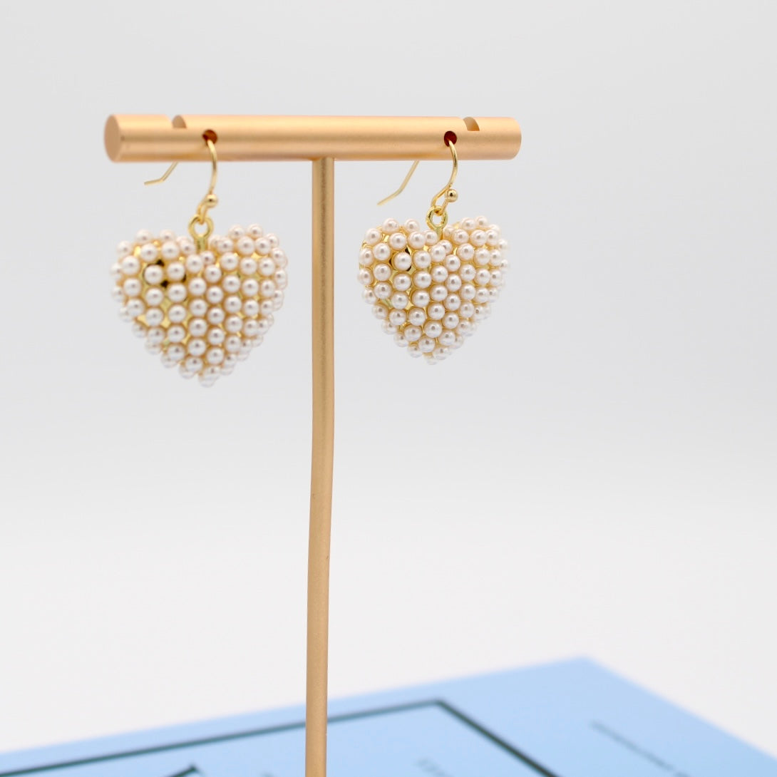 Pearl Heart Earrings
