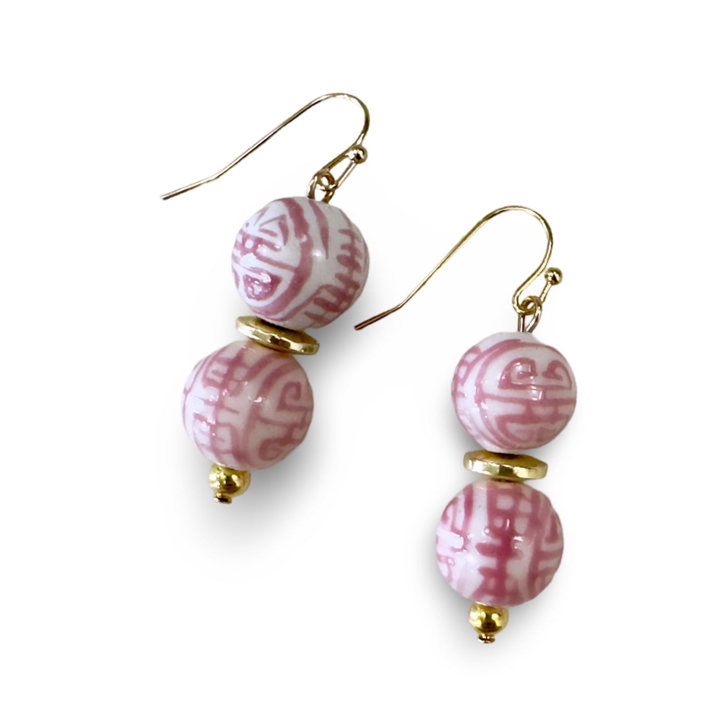Chinoiserie Earrings - Rose