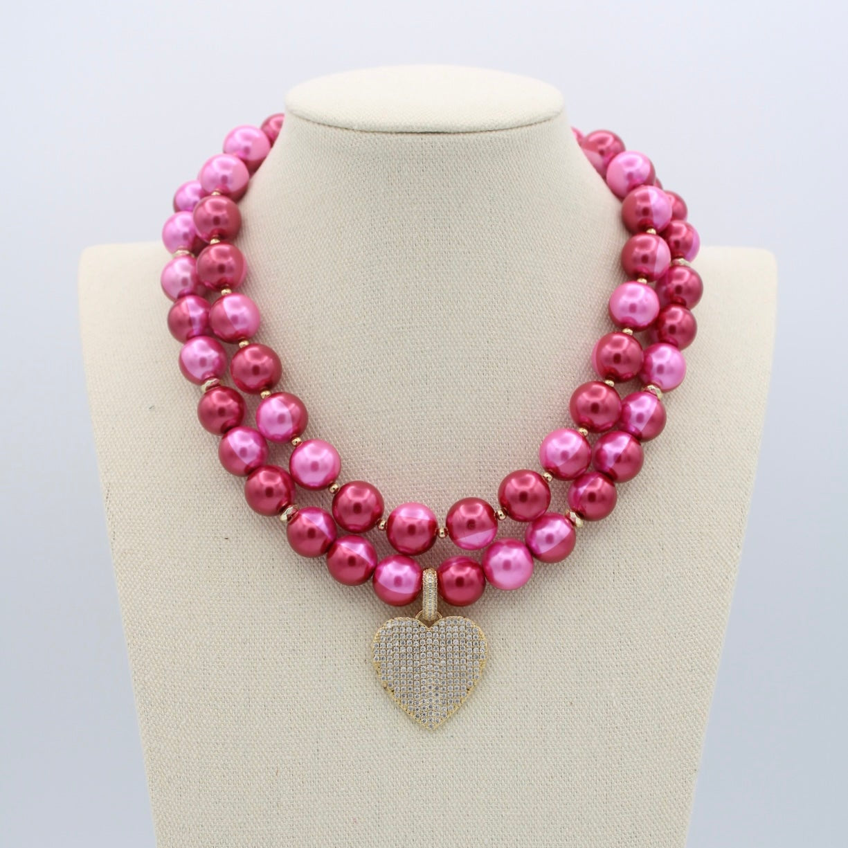 Party Pearls Necklace, Berry Royale