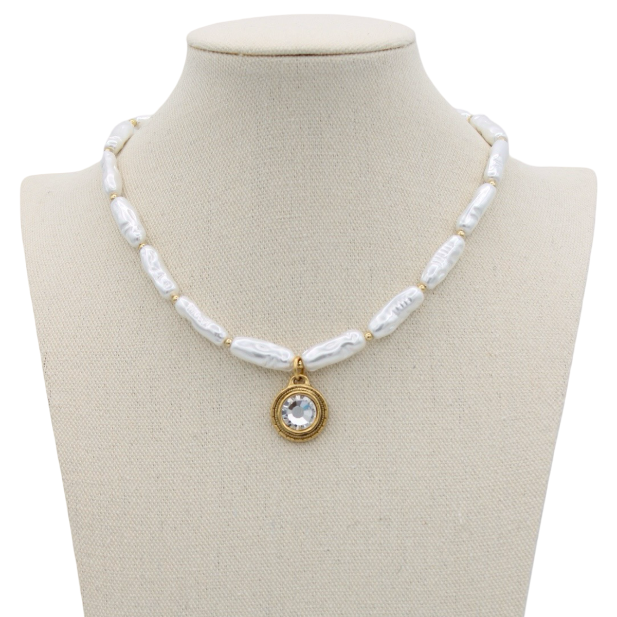 Everyday Sparkle Pearl Necklace, 16.5"