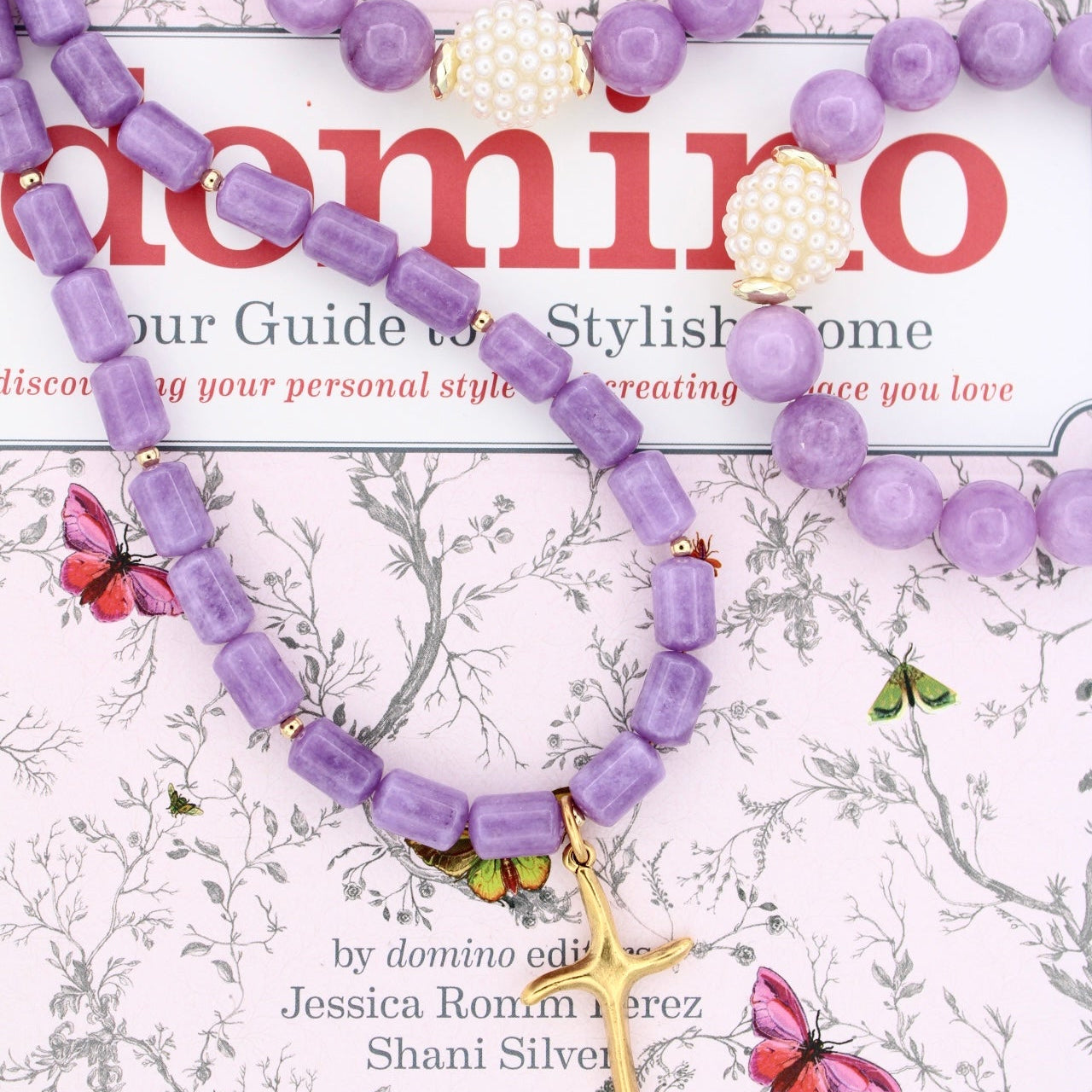 Happy Lavender and Pearl Bracelet