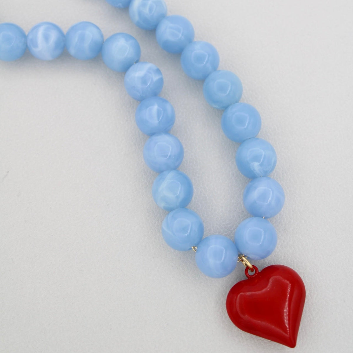 Martha Red Heart Necklace, 17"