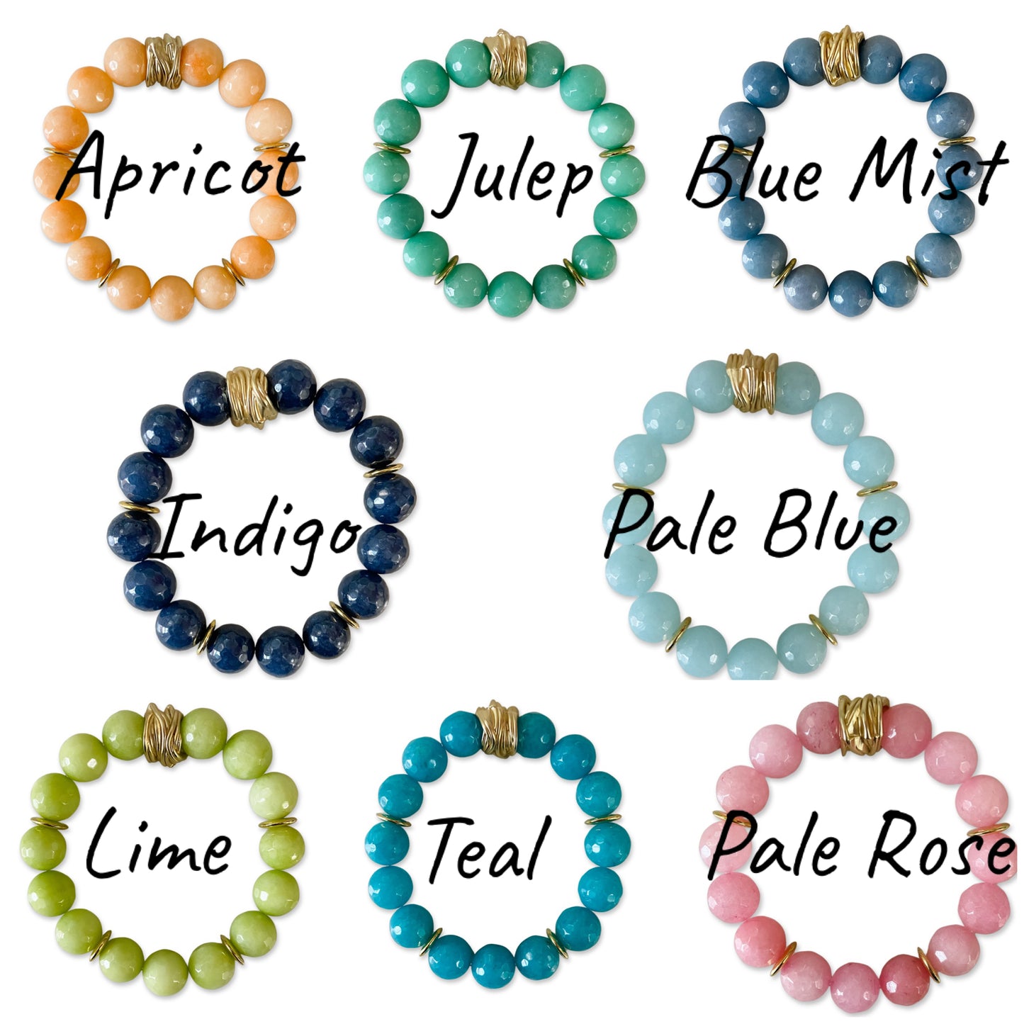 Happy Jade Bracelets, 8 Colors