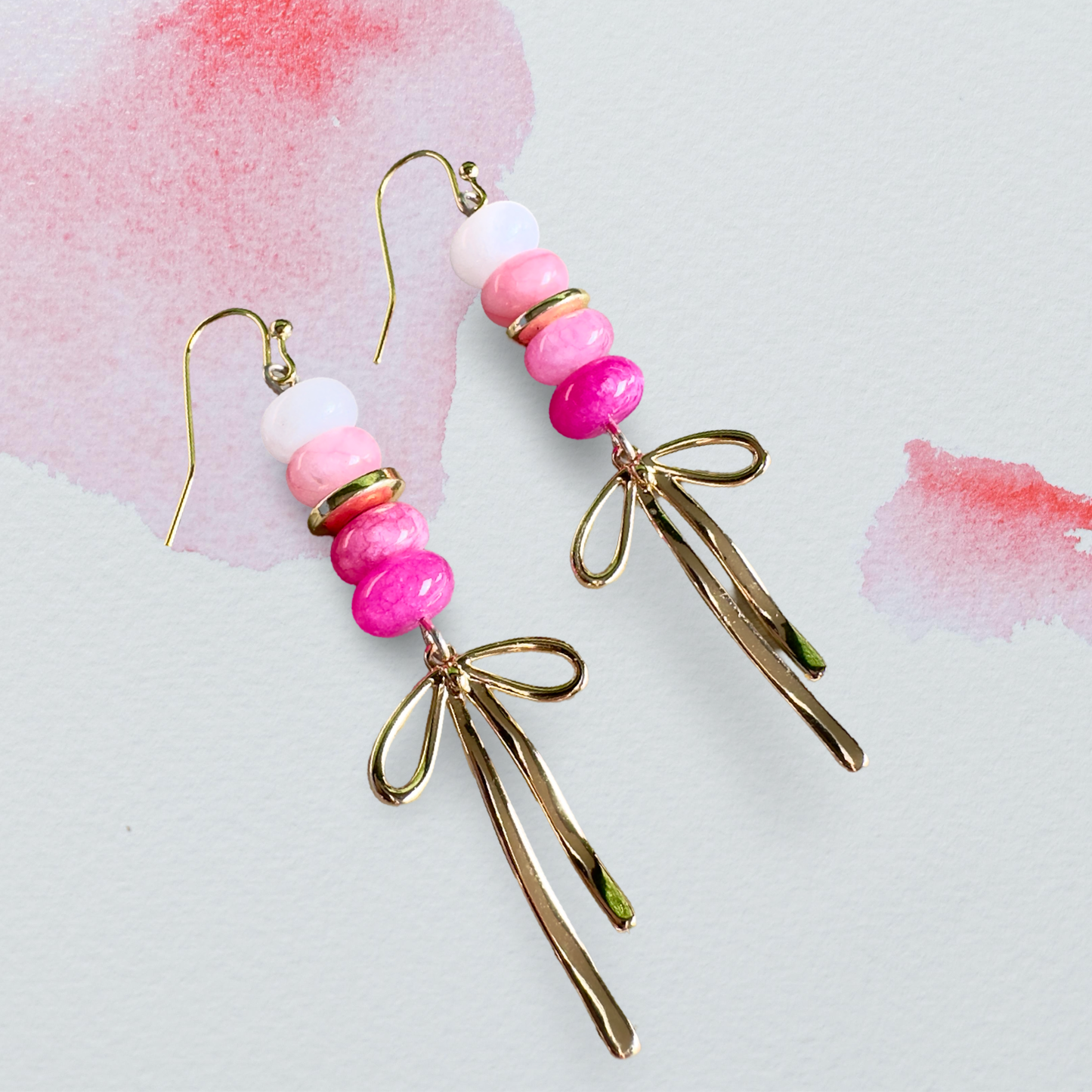 Pink Ombré Bow Earrings