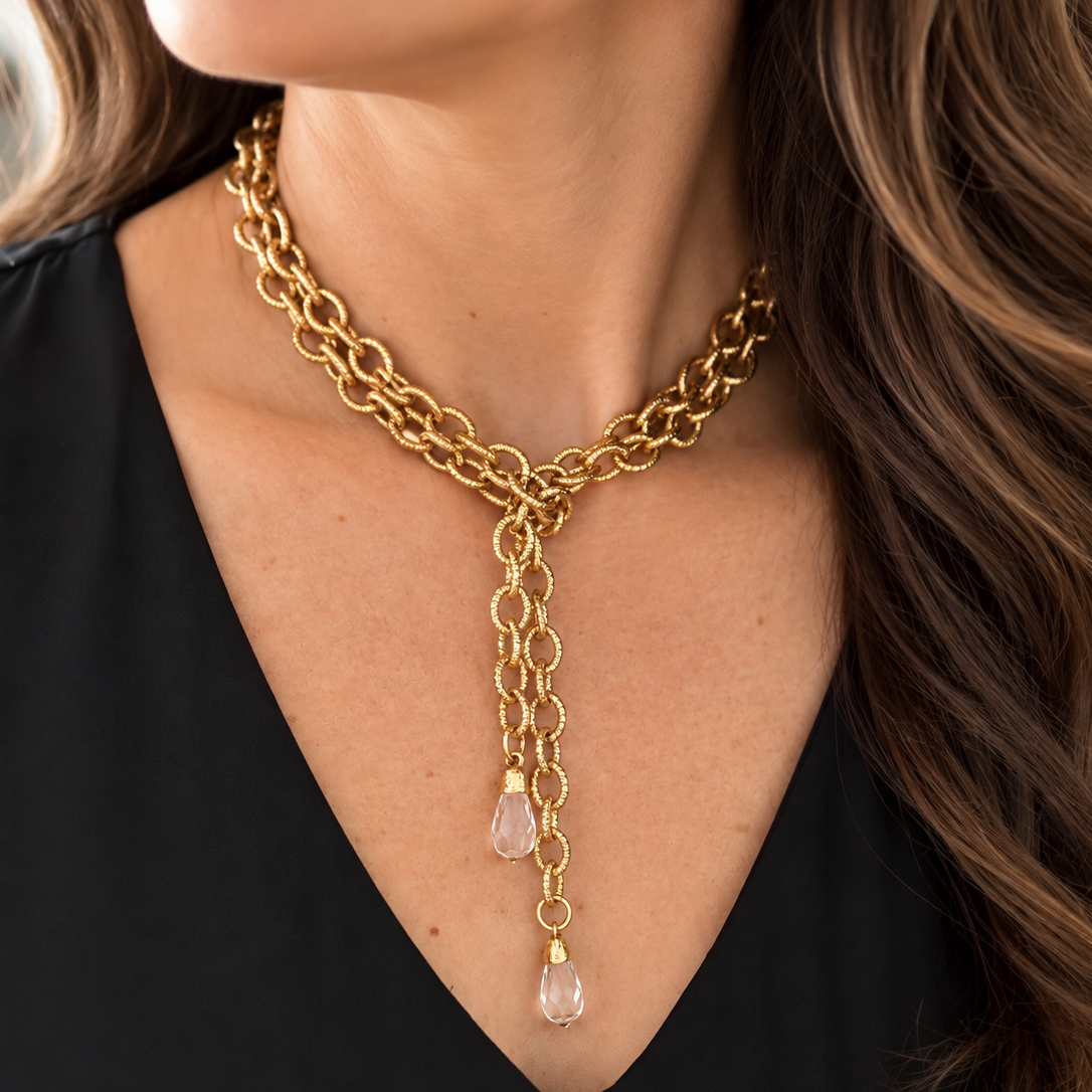 Chandelier Lariat Necklace, 37"