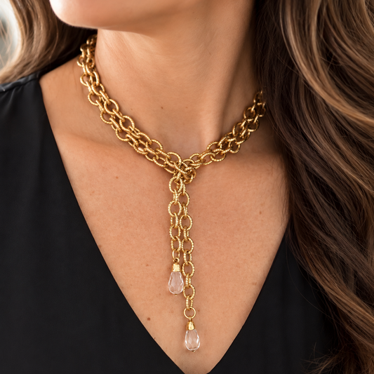 Chandelier Lariat Necklace, 37"