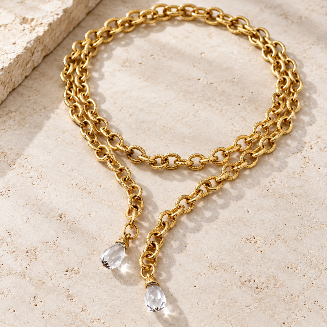 Chandelier Lariat Necklace, 37"