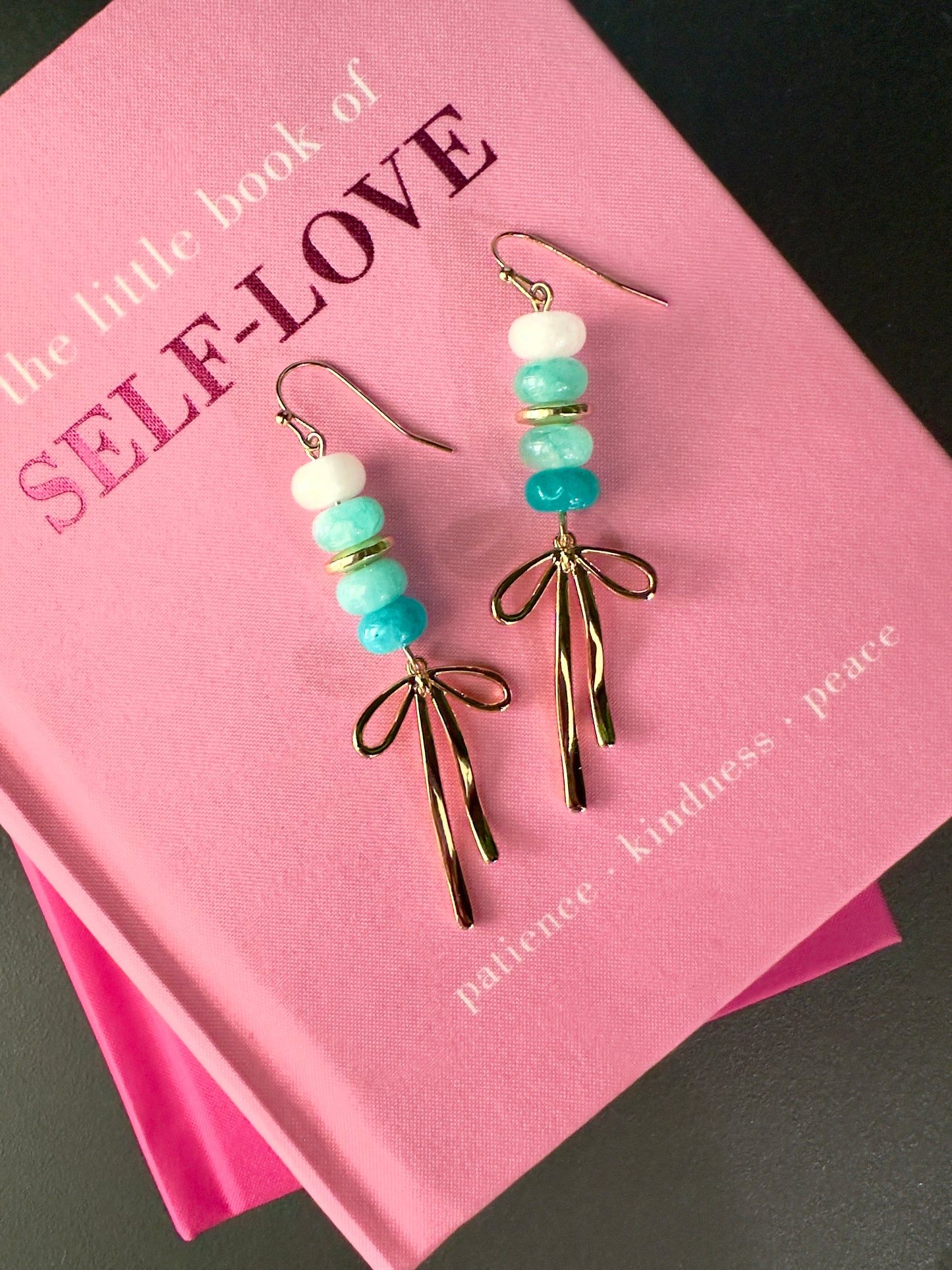 Turquoise Ombré Bow Earrings