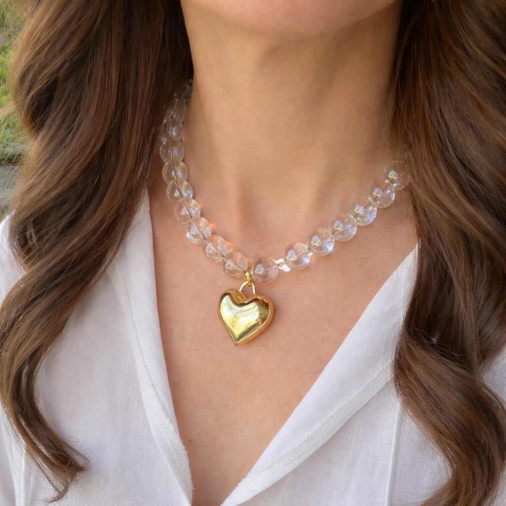 Clara Heart Necklace, 16 1/2"