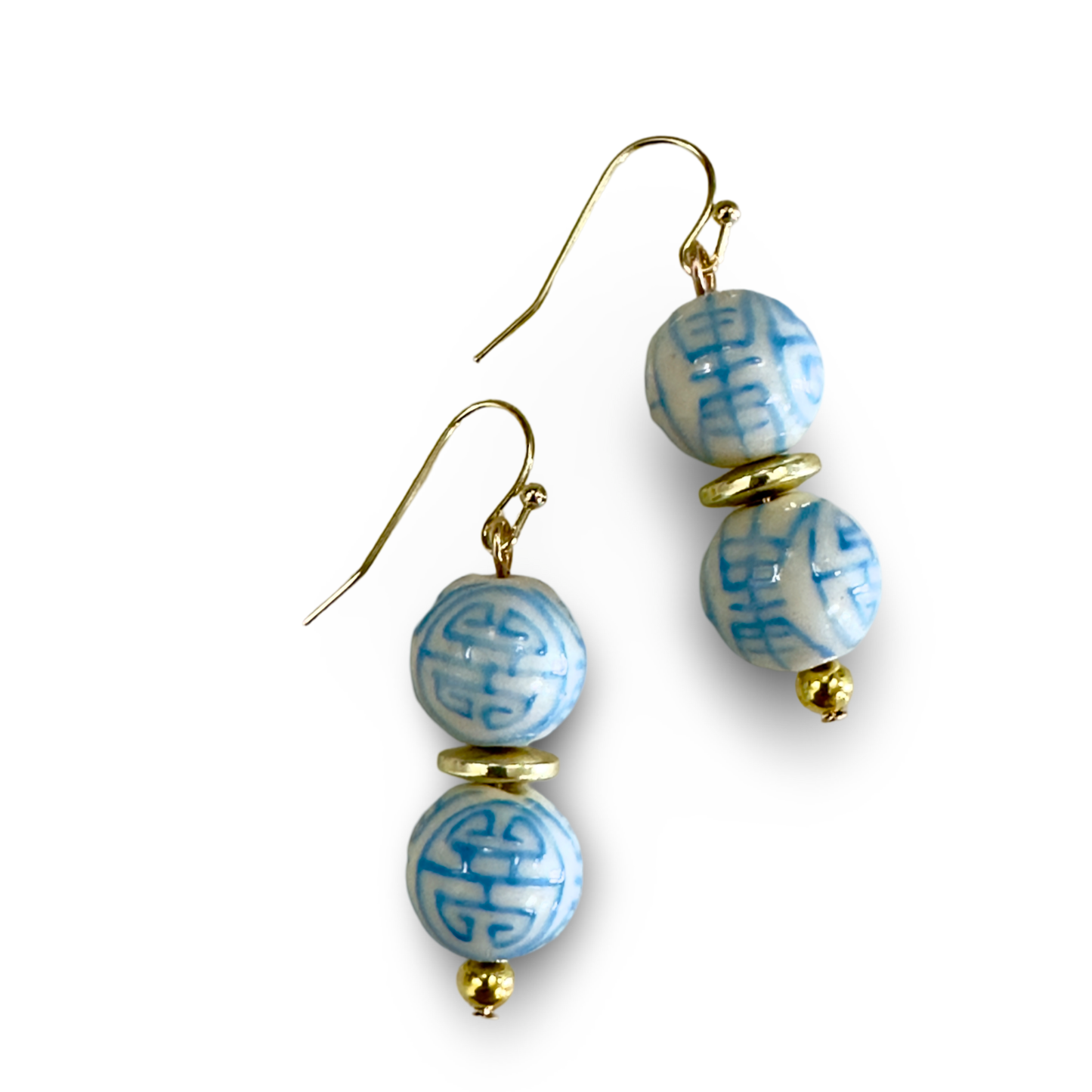 Pale Blue Chinoiserie Earrings