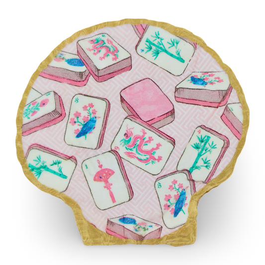 Mahjong Shell Jewelry and Trinket Dish - Pink