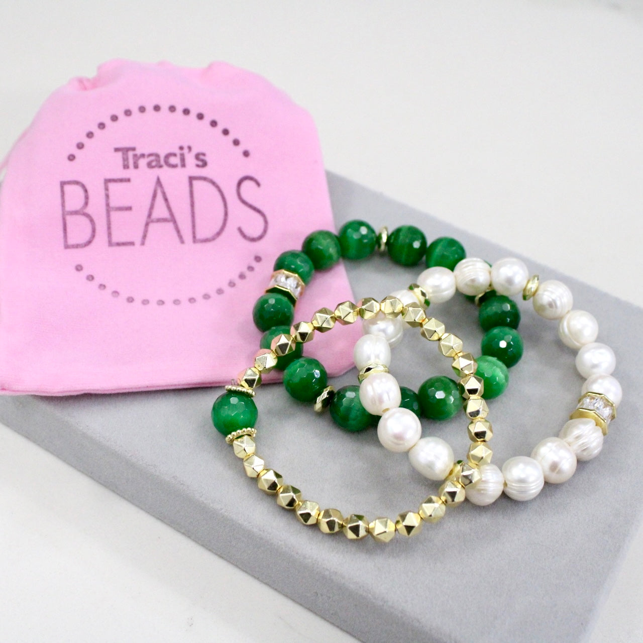 Cats Eye Bracelet • Emerald