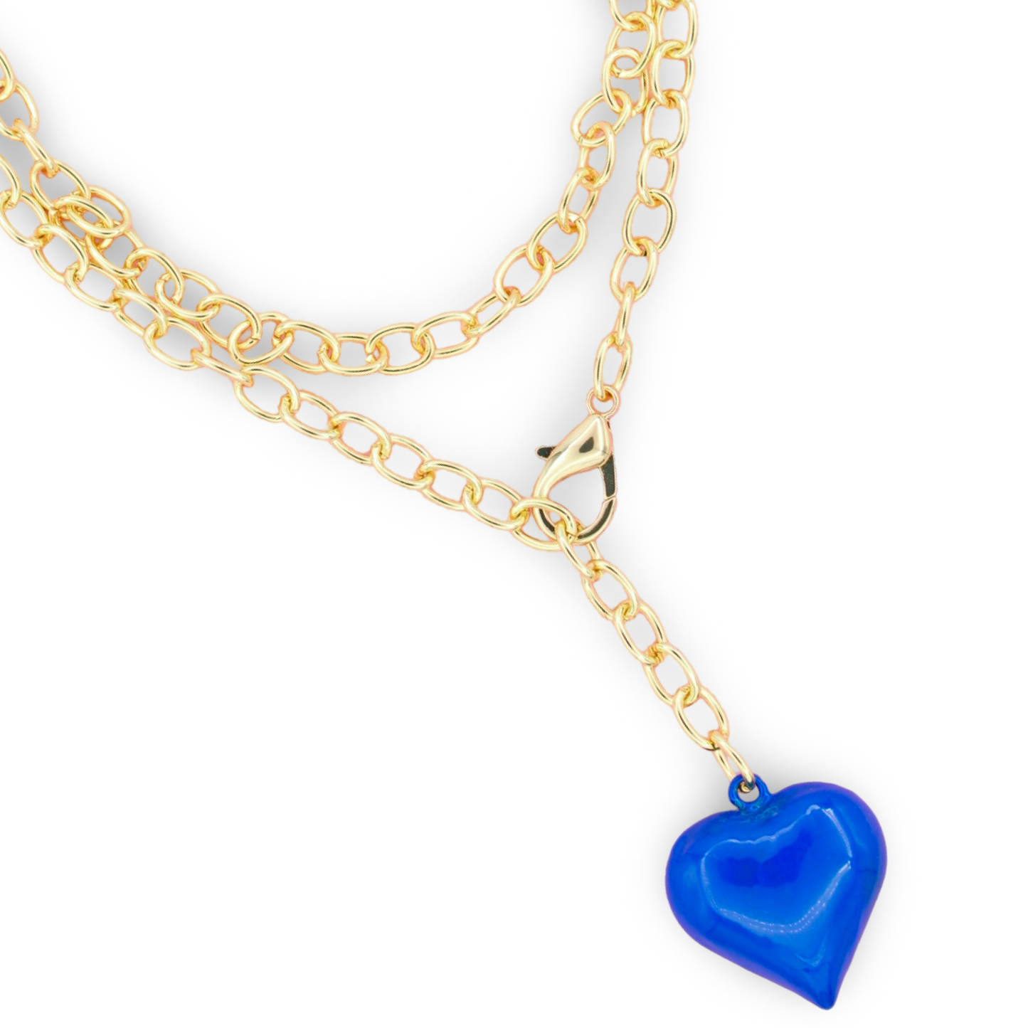 Boca Heart Lariat Necklace, Royal Blue