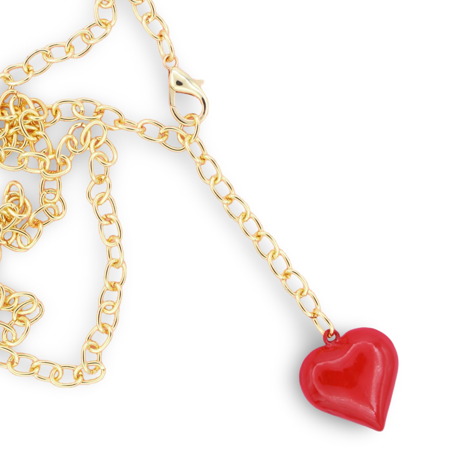 Boca Heart Lariat Necklace, Red