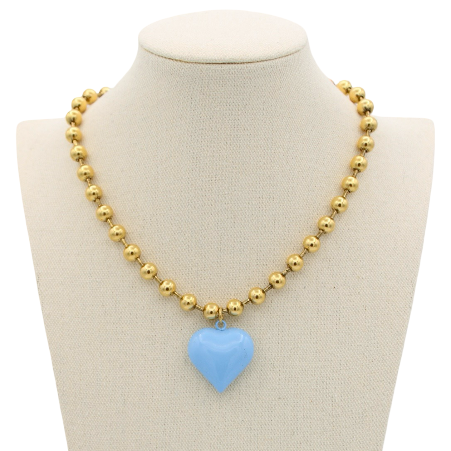 Ti Amo Heart Necklace, Pale Blue