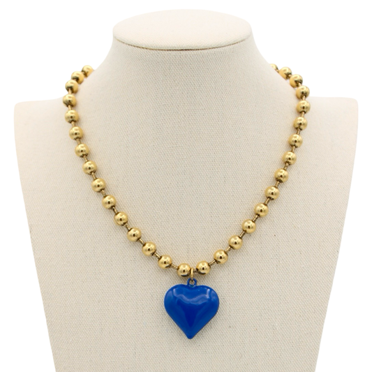Ti Amo Heart Necklace, Royal Blue