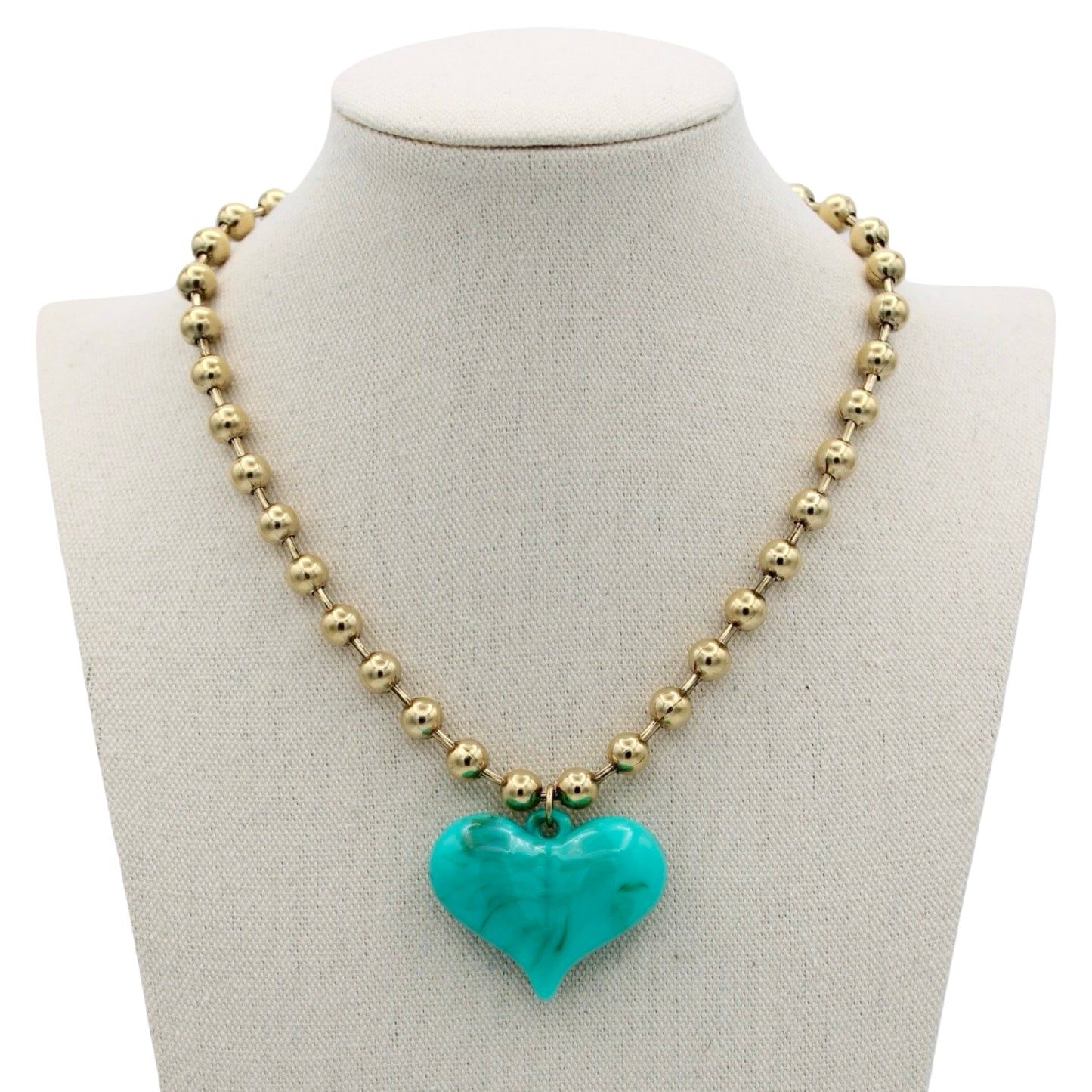 Ti Amo Heart Necklace, Turquoise