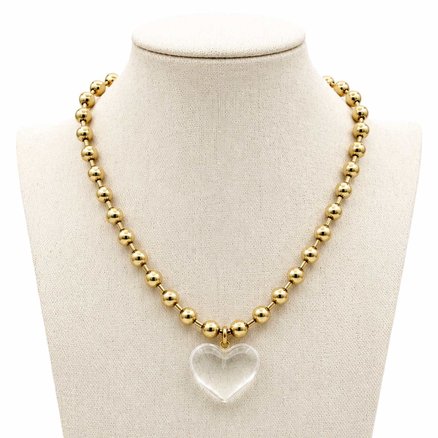 Ti Amo Heart Necklace, Clear