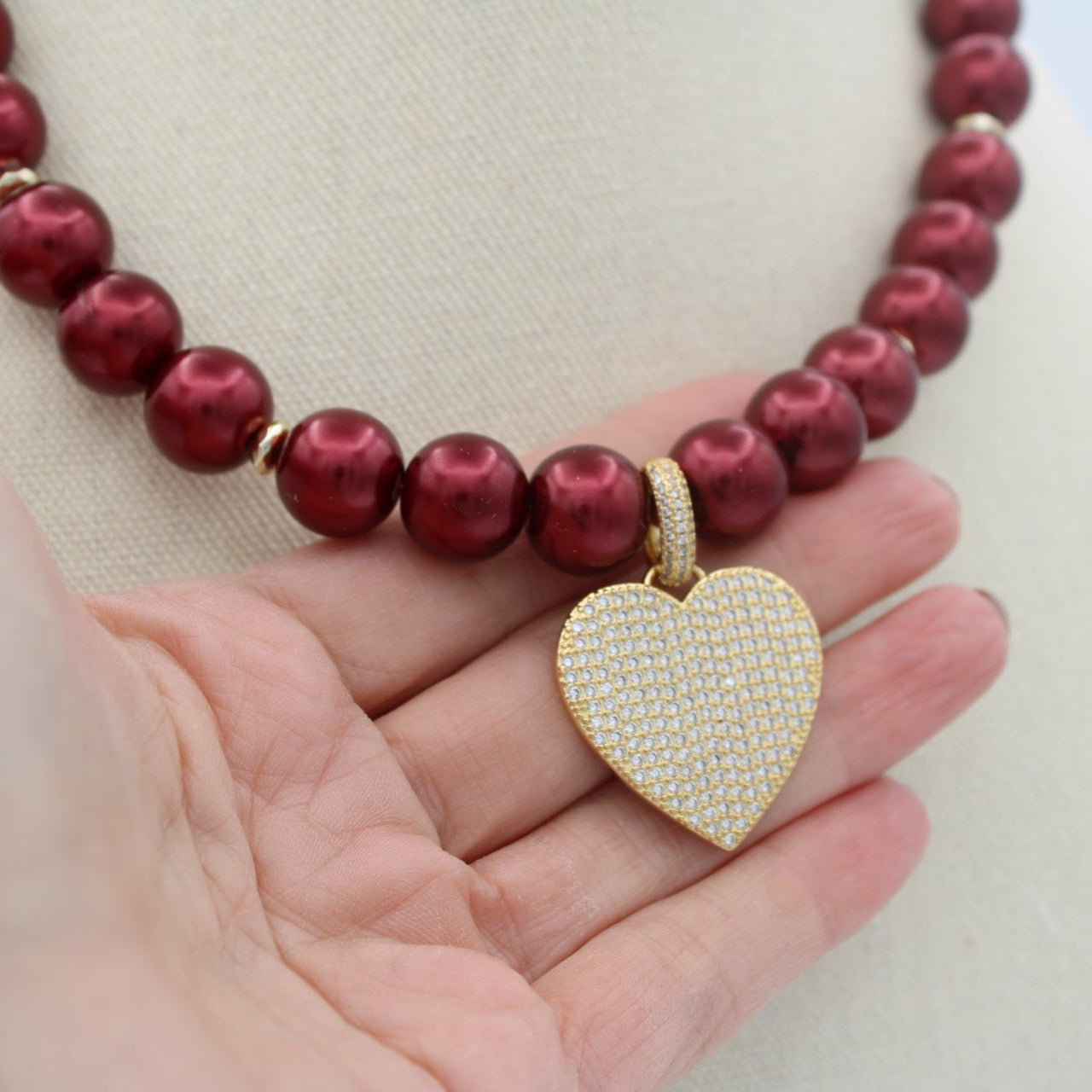 Cheers to Love Necklace, Cranberry Cosmo