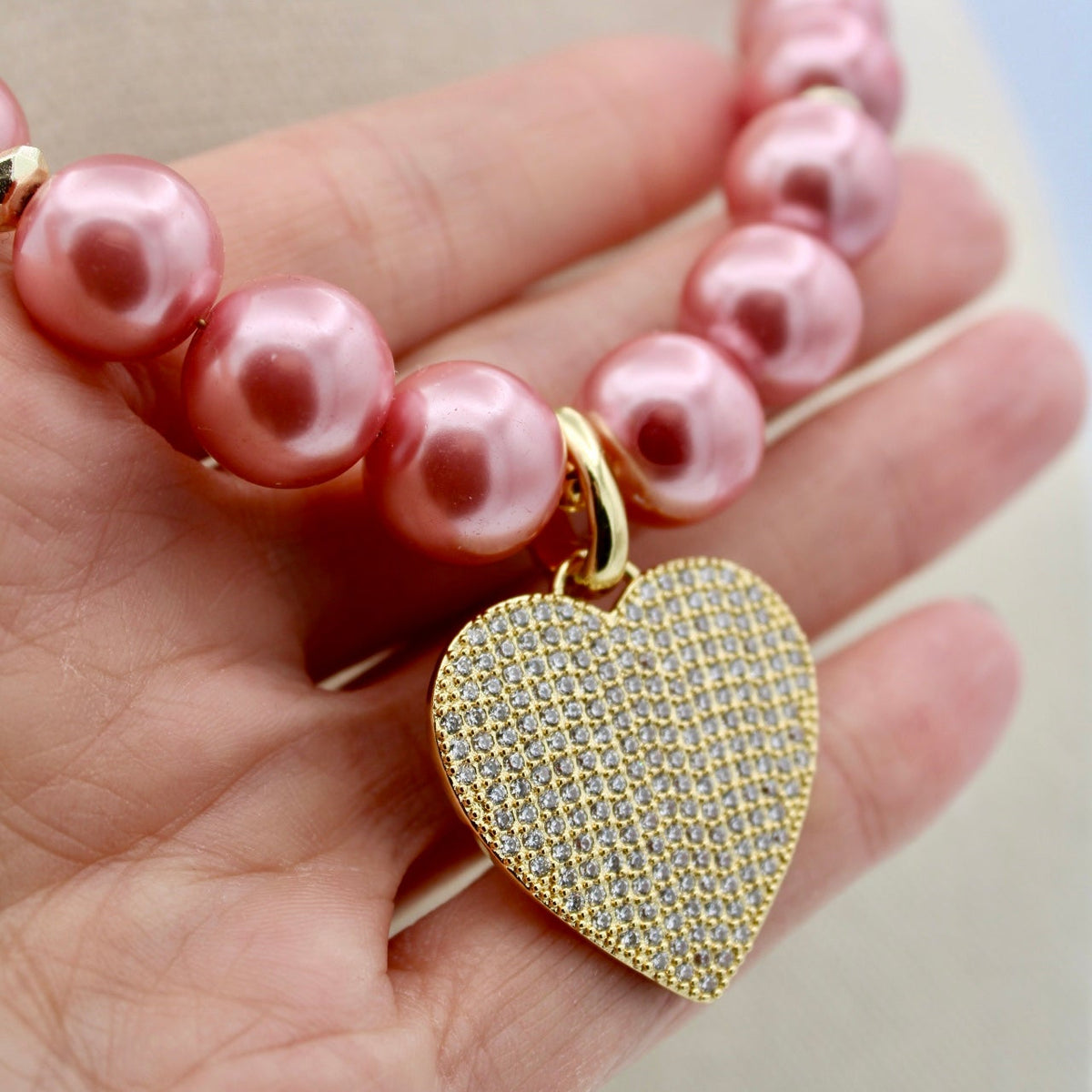 Cheers to Love Necklace, Pink Cosmo