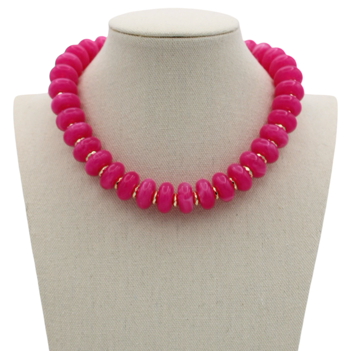 Sugarplum Necklace, Deep Pink
