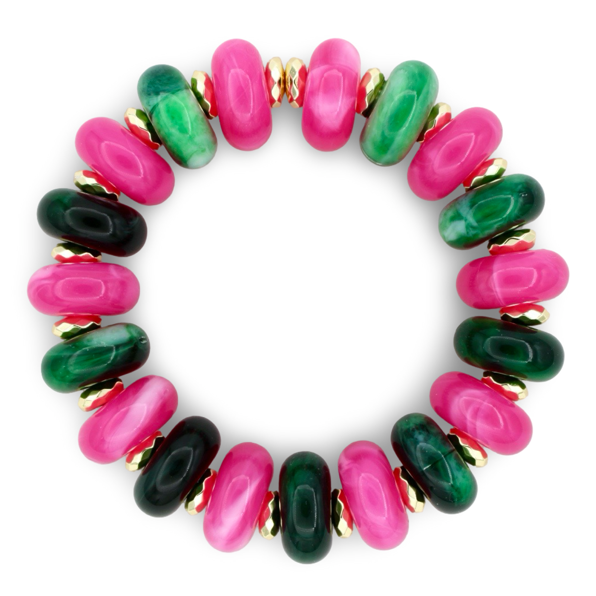 Sugarplum Bracelet, Deep Pink/Green