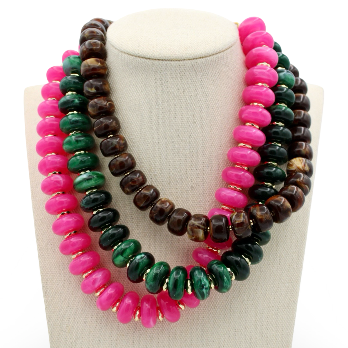 Sugarplum Necklace, Deep Pink