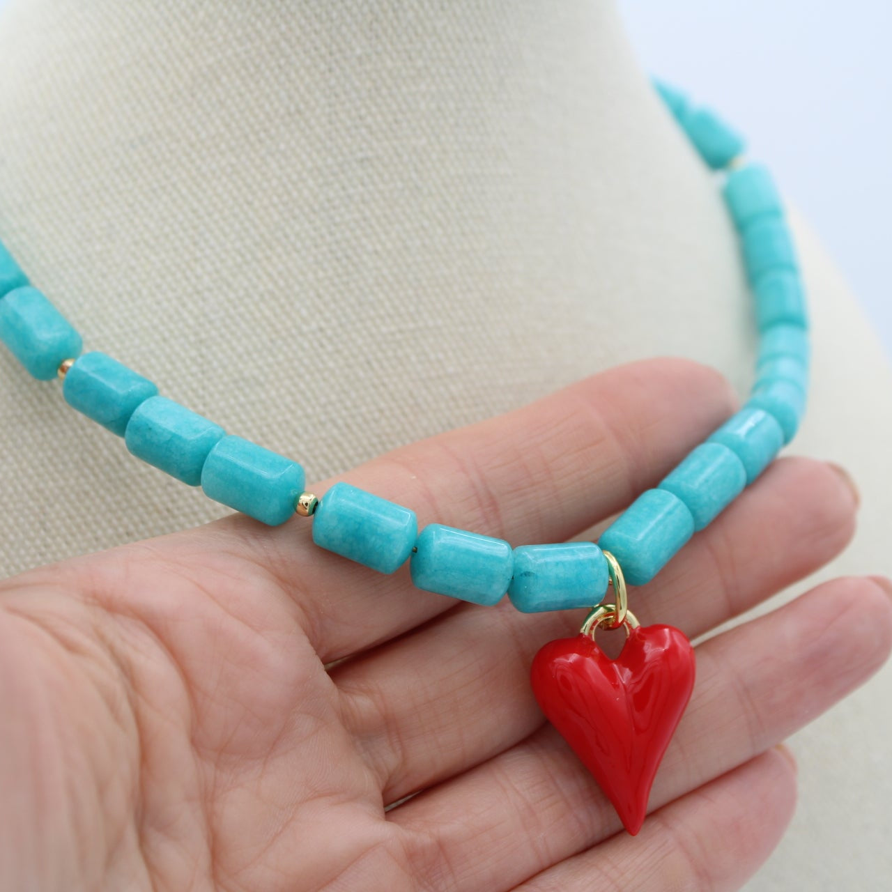 Katy Heart Necklace, 16 1/2"