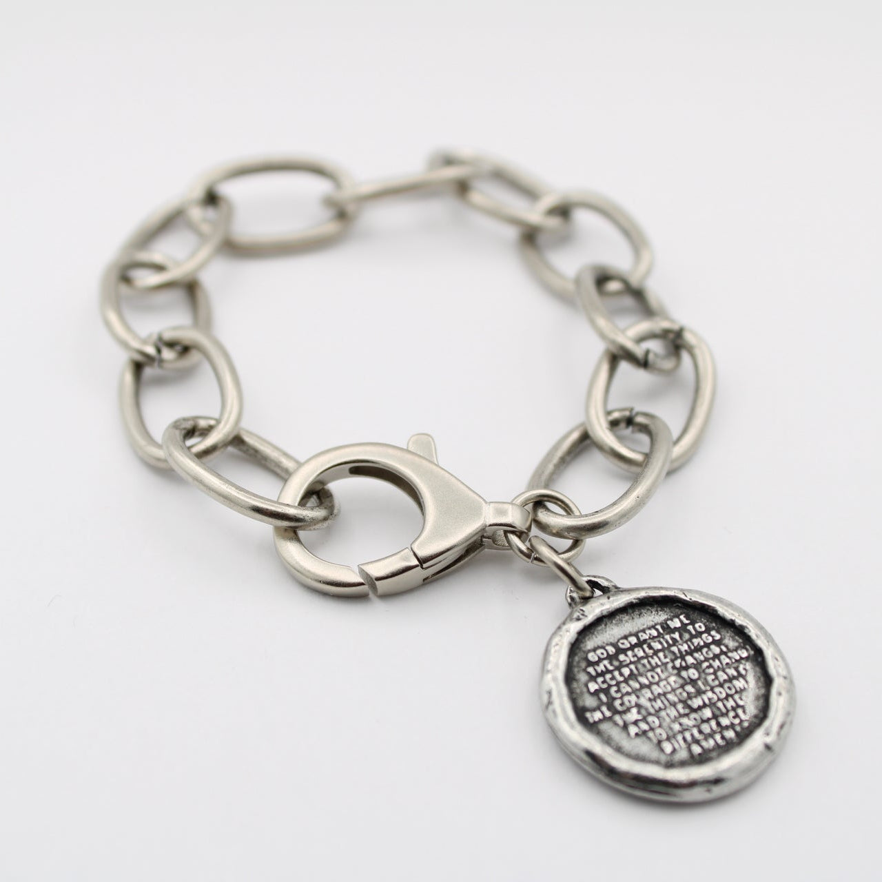 Silver Link Serenity Prayer Bracelet