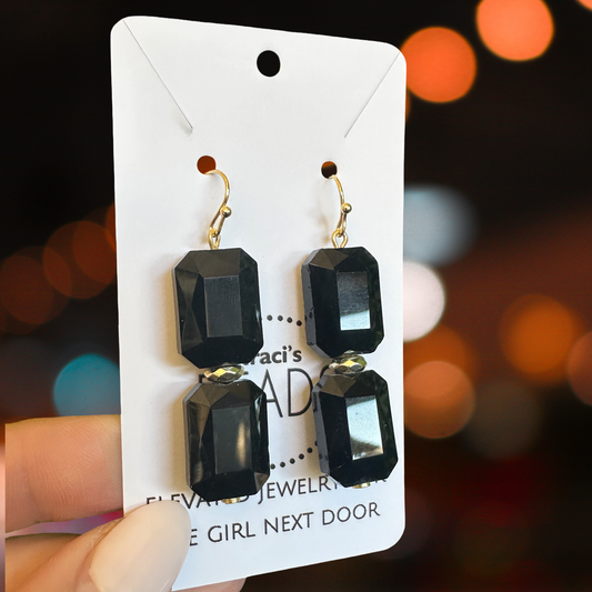 Cocktail Earrings - Black