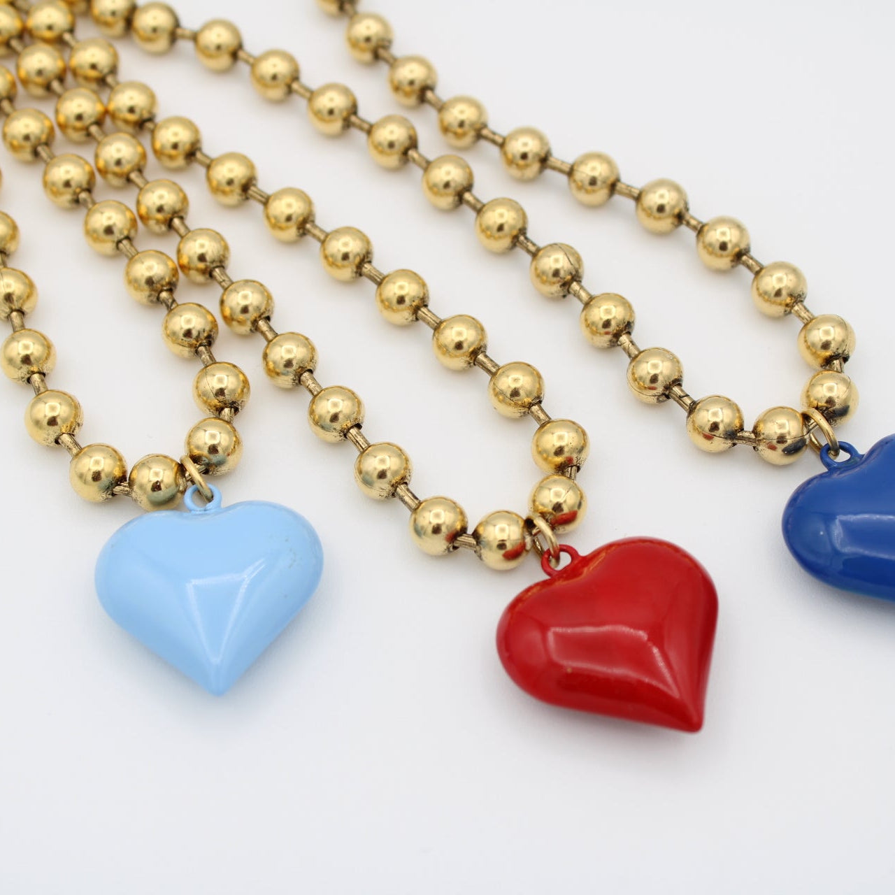 Ti Amo Heart Necklace, Pale Blue