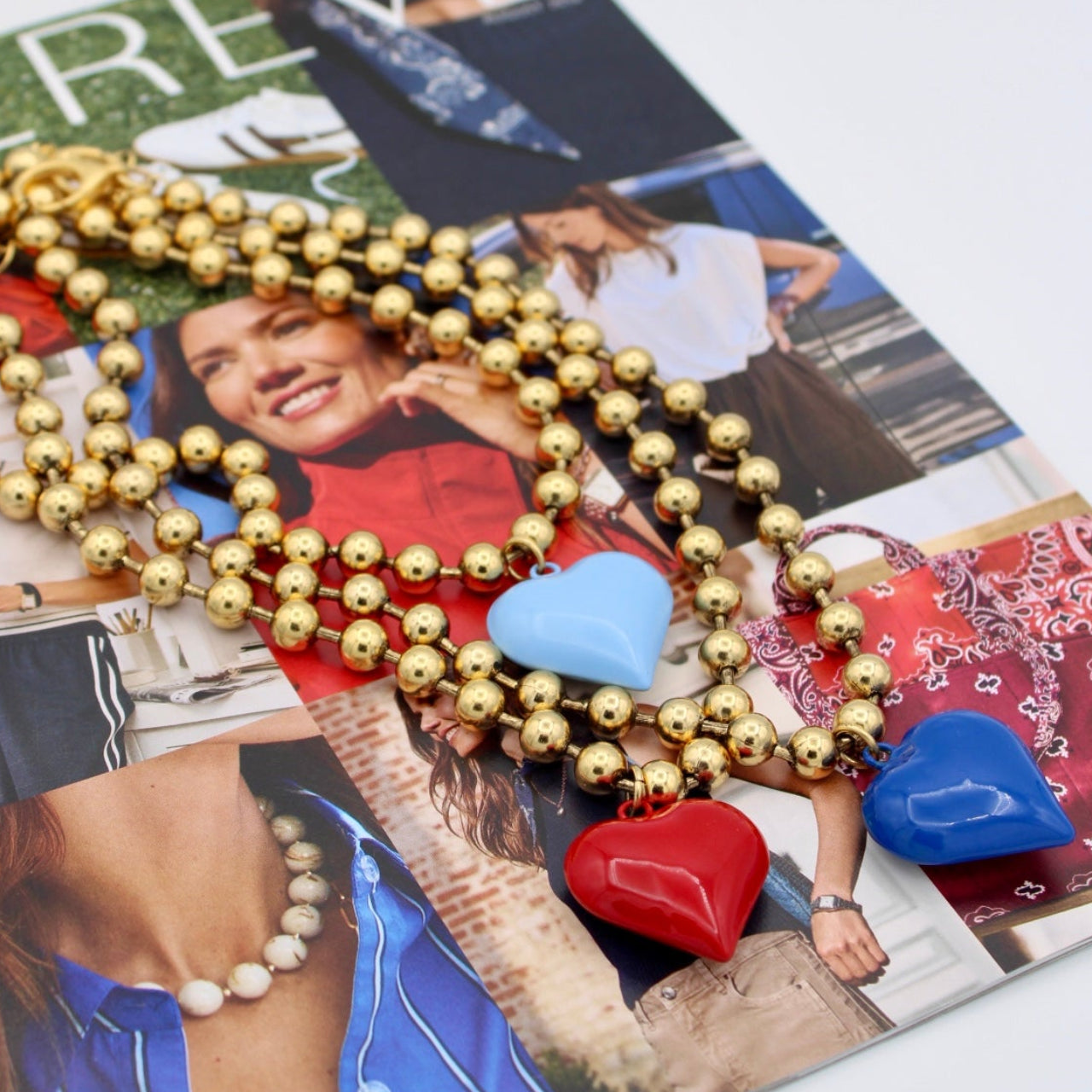 Ti Amo Heart Necklace, Pale Blue