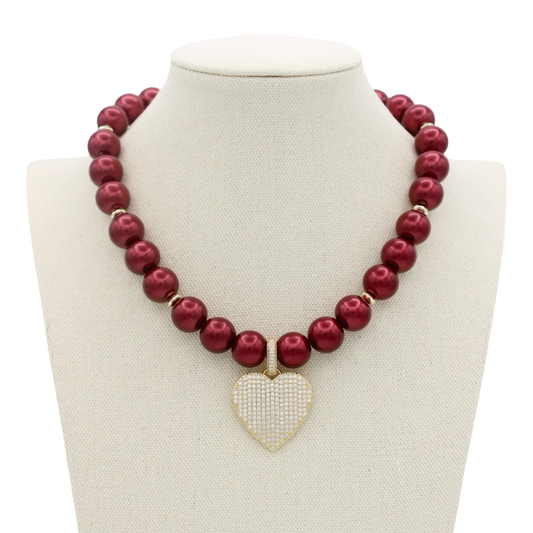 Cheers to Love Necklace, Cranberry Cosmo