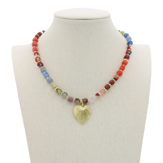Mosaic Heart Necklace, 16"