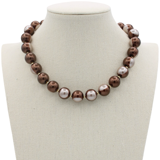 Party Pearls Necklace, Spiced Brandy