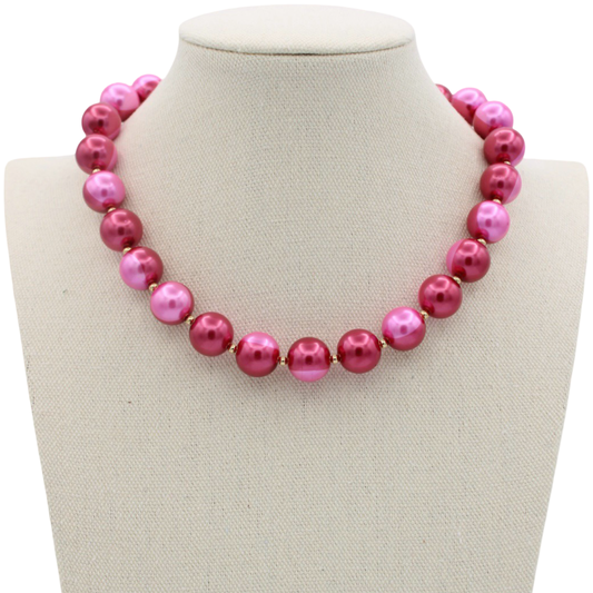 Party Pearls Necklace, Berry Royale