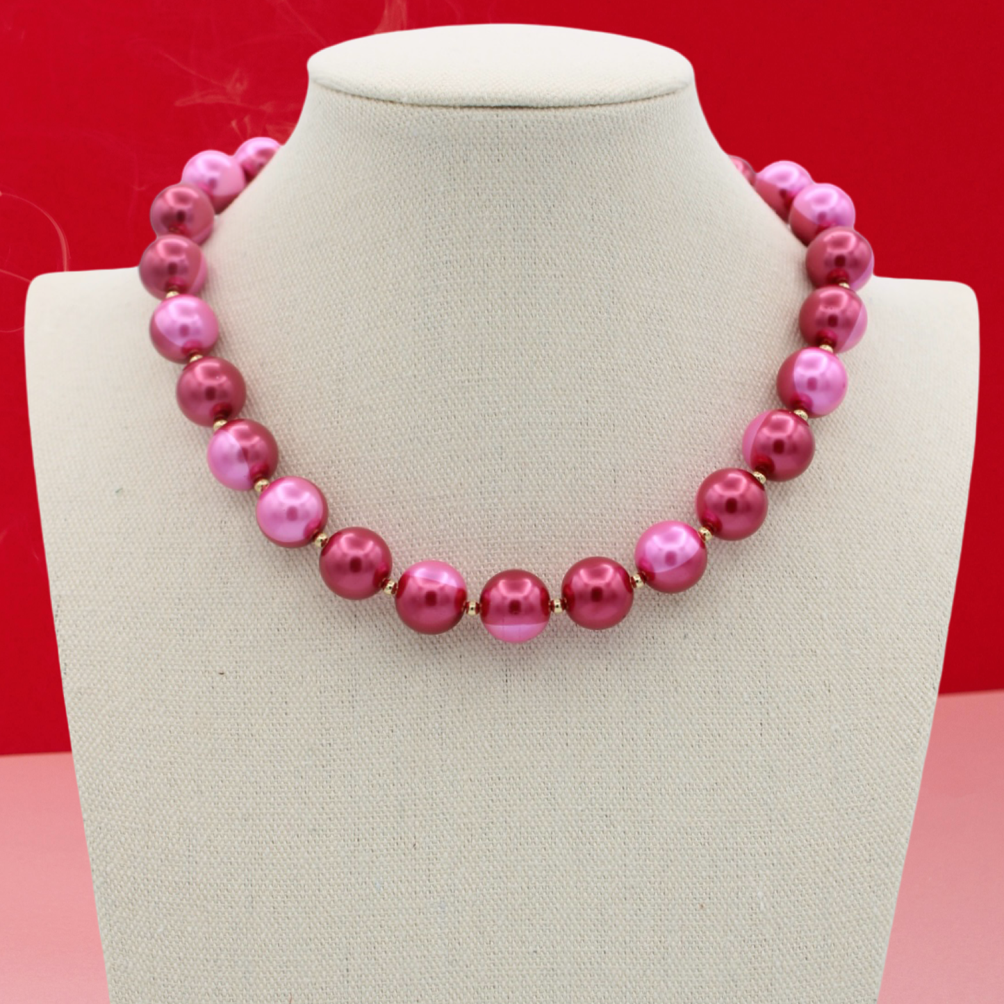 Party Pearls Necklace, Berry Royale