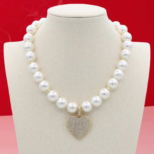 Cheers to Love Necklace, Pearl