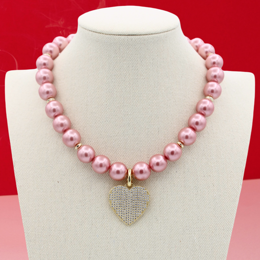 Cheers to Love Necklace, Pink Cosmo