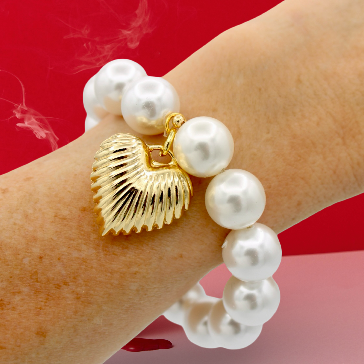 Party Pearls Heart Bracelet