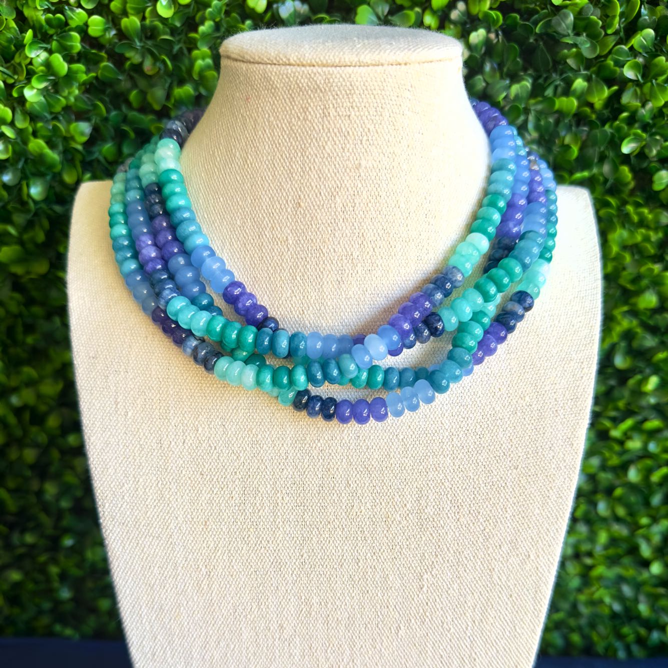 Ocean Multi Beaded Necklace, 16”