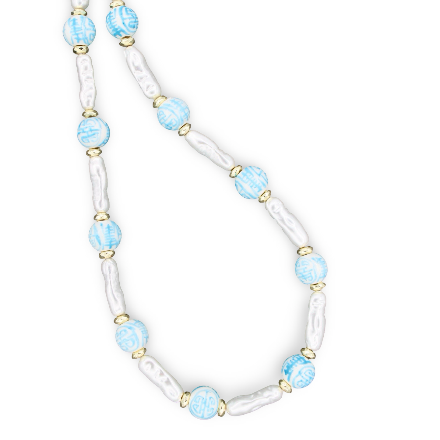 Magnolia Chinoiserie and Pearl Necklaces, 3 Colors