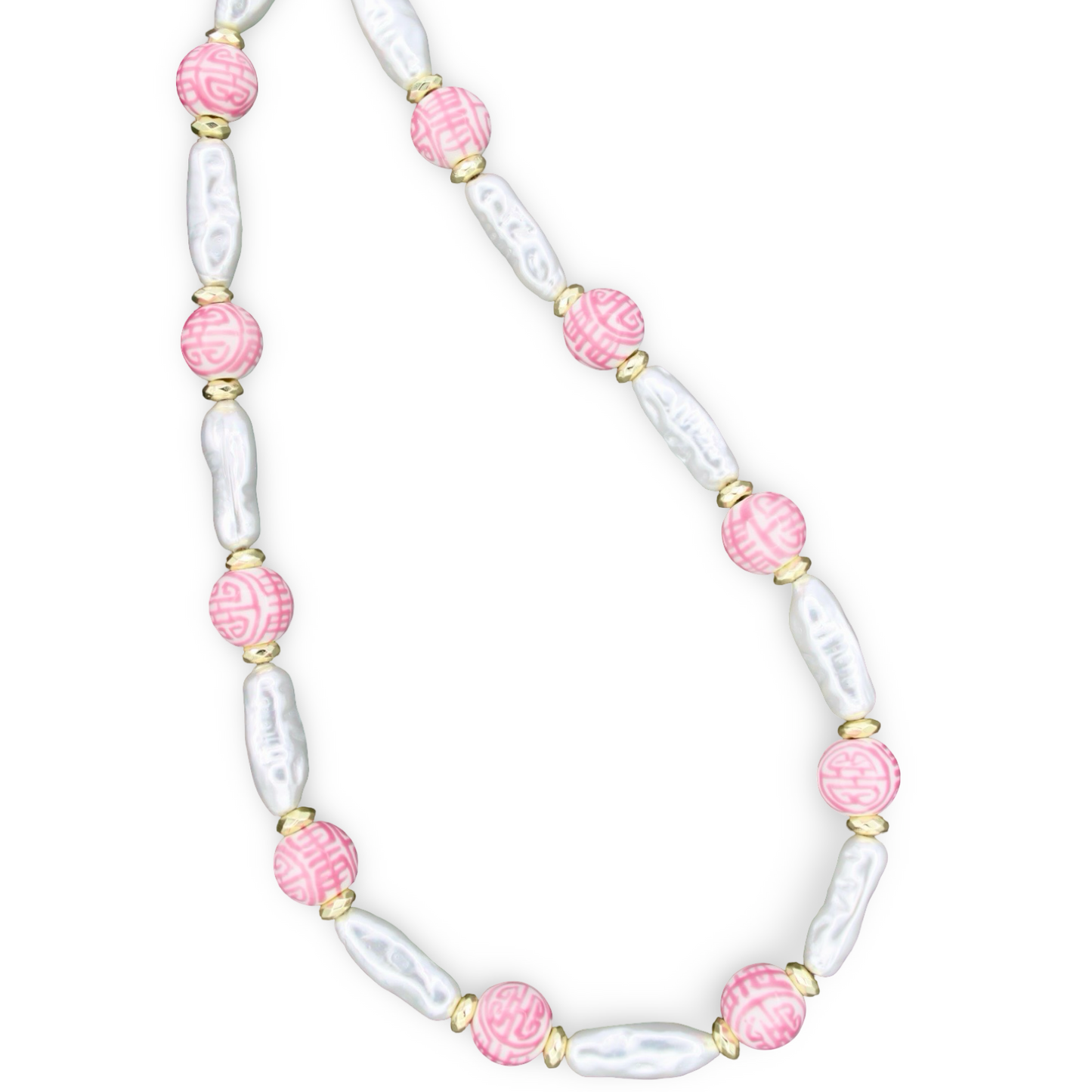 Magnolia Chinoiserie and Pearl Necklaces, 3 Colors