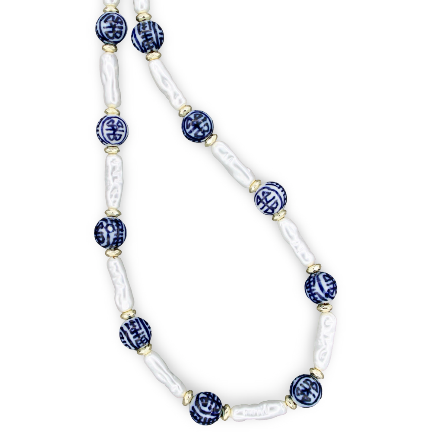 Magnolia Chinoiserie and Pearl Necklaces, 3 Colors