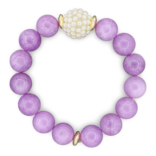 Happy Lavender and Pearl Bracelet