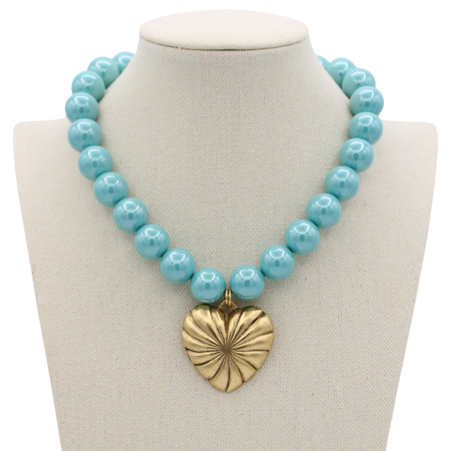 Aqua Love Necklace, 16 1/2"