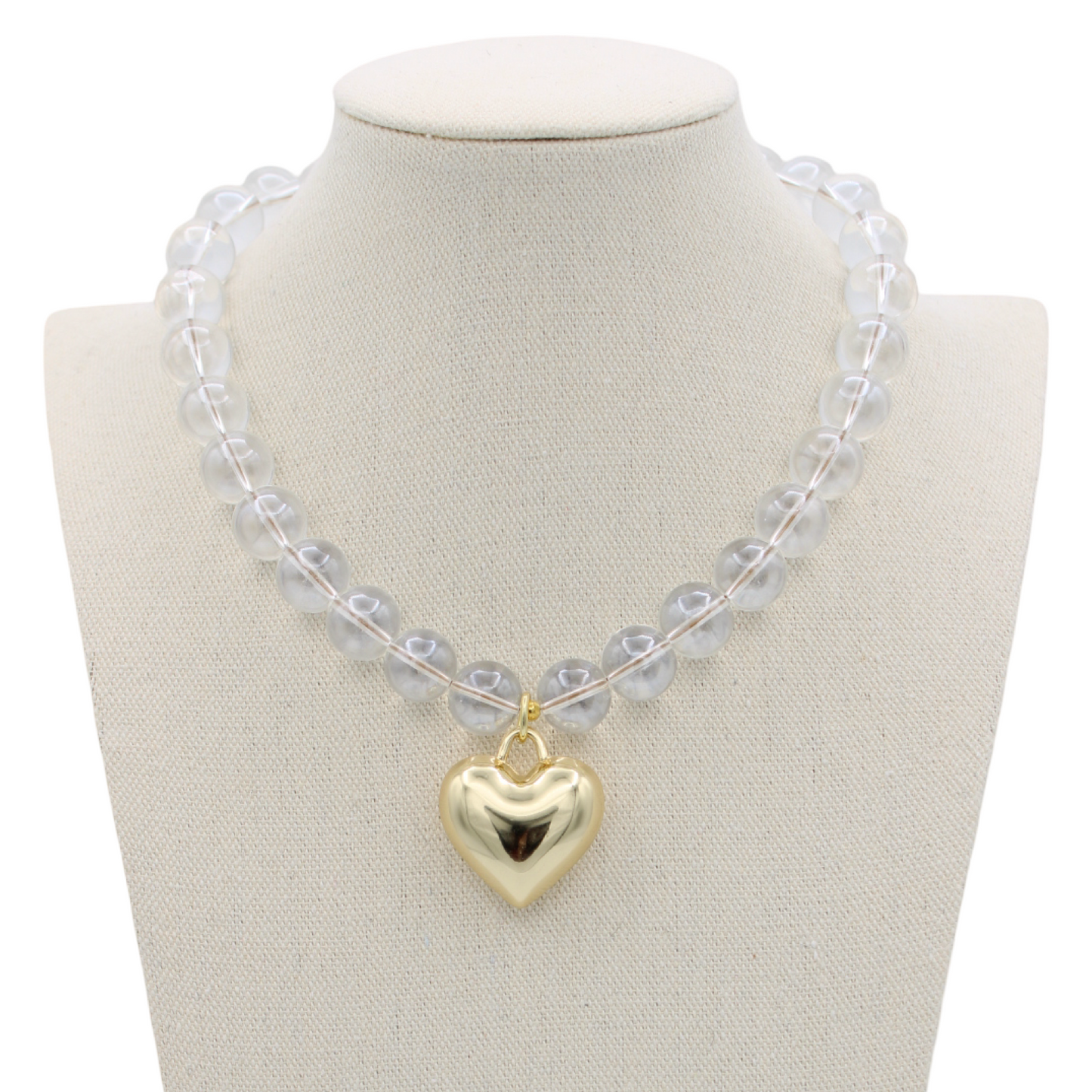 Clara Heart Necklace, 16 1/2"