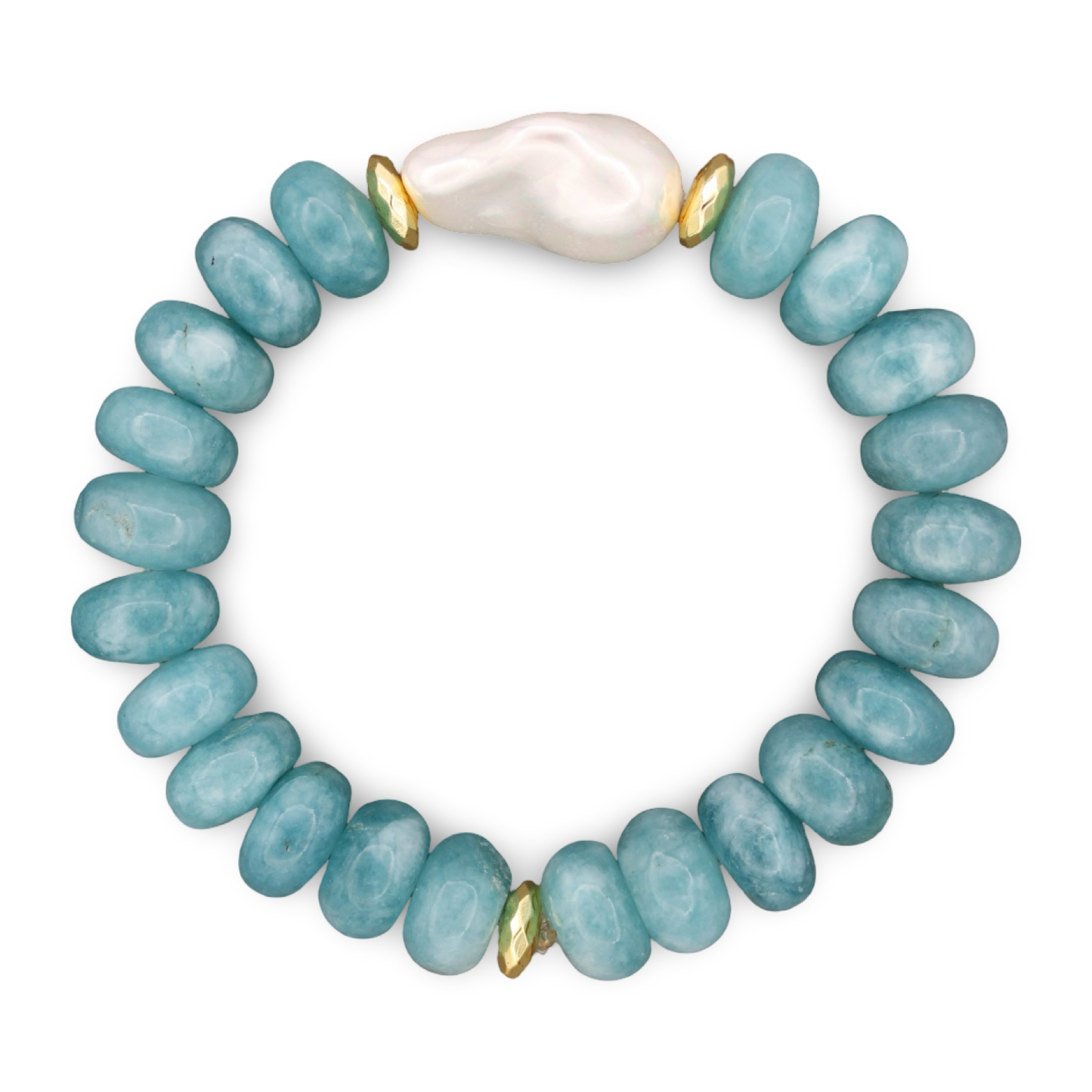 Blue Quartz Pearl Bracelet